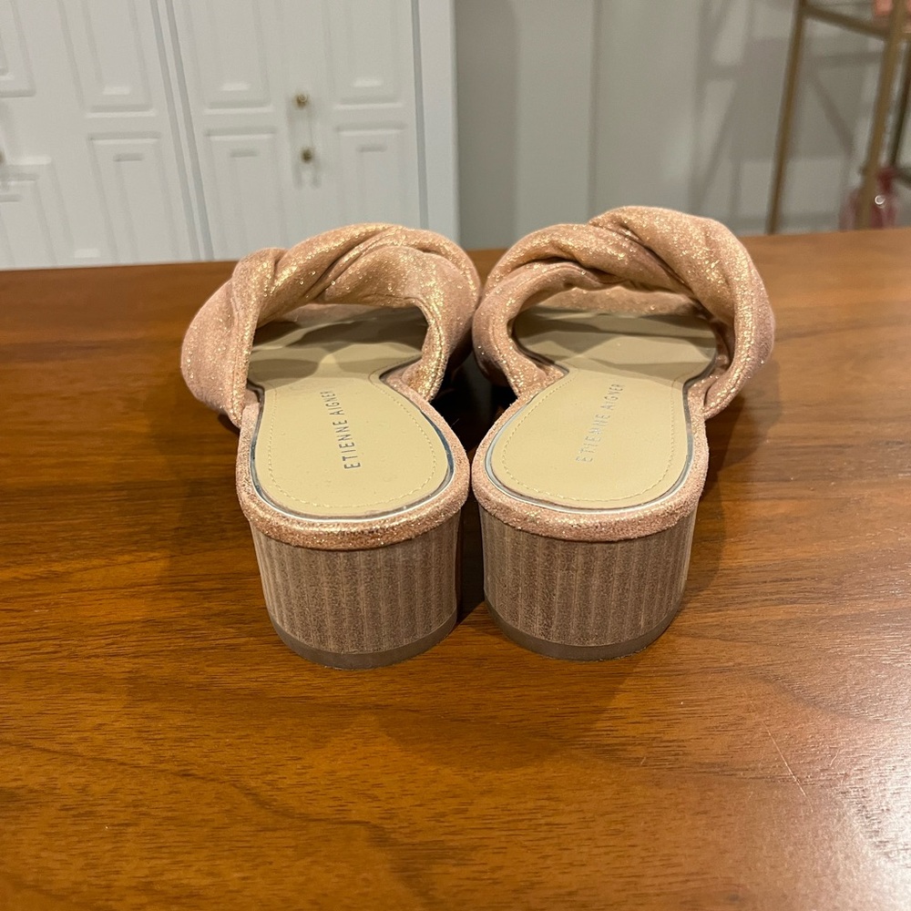 ETIENNE AIGNER Bria Leather Twist Strap Block-Heel Sandals - Picture 3 of 8